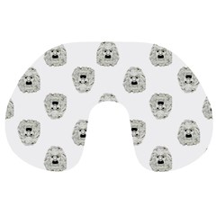 Angry Theater Mask Pattern Travel Neck Pillows by dflcprints