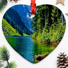 Beautiful Nature Lake Ornament (heart) by Modern2018