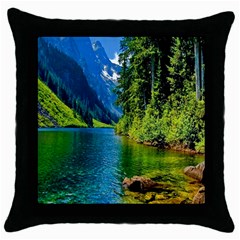 Beautiful Nature Lake Throw Pillow Case (black)