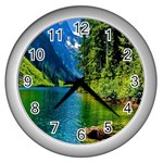 Beautiful Nature Lake Wall Clocks (Silver)  Front