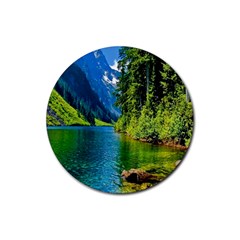 Beautiful Nature Lake Rubber Round Coaster (4 Pack)  by Modern2018