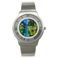 Beautiful Nature Lake Stainless Steel Watch by Modern2018