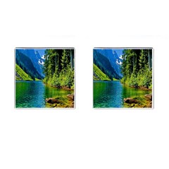 Beautiful Nature Lake Cufflinks (square) by Modern2018