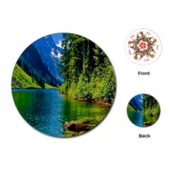 Beautiful Nature Lake Playing Cards (round)  by Modern2018