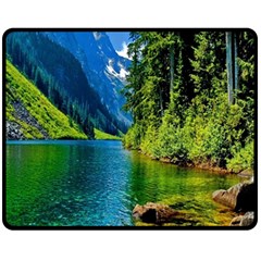 Beautiful Nature Lake Fleece Blanket (medium)  by Modern2018