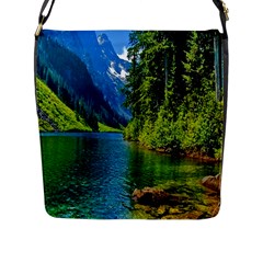 Beautiful Nature Lake Flap Messenger Bag (l)  by Modern2018