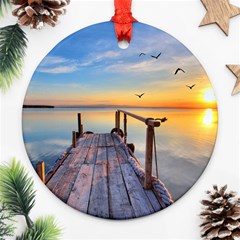 Sunset Lake Beautiful Nature Ornament (round)