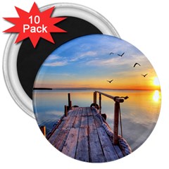 Sunset Lake Beautiful Nature 3  Magnets (10 Pack)  by Modern2018