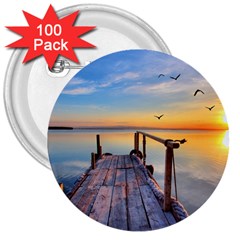 Sunset Lake Beautiful Nature 3  Buttons (100 Pack)  by Modern2018