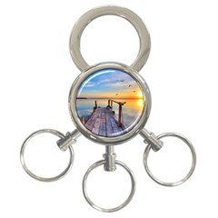 Sunset Lake Beautiful Nature 3-ring Key Chains by Modern2018