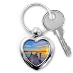 Sunset Lake Beautiful Nature Key Chains (Heart)  Front