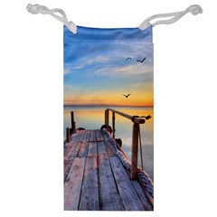 Sunset Lake Beautiful Nature Jewelry Bag by Modern2018