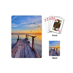 Sunset Lake Beautiful Nature Playing Cards (mini)  by Modern2018