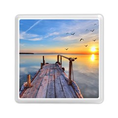 Sunset Lake Beautiful Nature Memory Card Reader (square)  by Modern2018