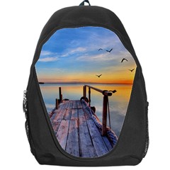 Sunset Lake Beautiful Nature Backpack Bag by Modern2018