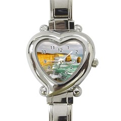 Coastal Landscape Heart Italian Charm Watch by Modern2018