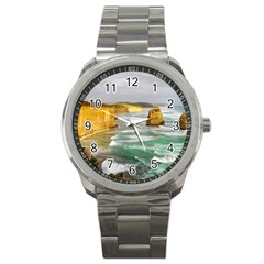 Coastal Landscape Sport Metal Watch by Modern2018