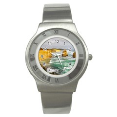 Coastal Landscape Stainless Steel Watch