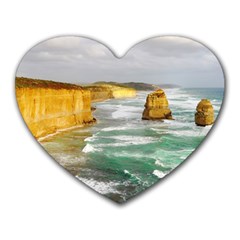 Coastal Landscape Heart Mousepads by Modern2018