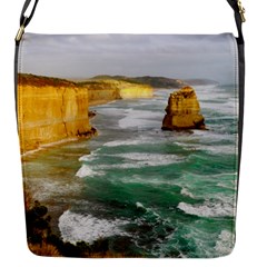 Coastal Landscape Flap Messenger Bag (s) by Modern2018