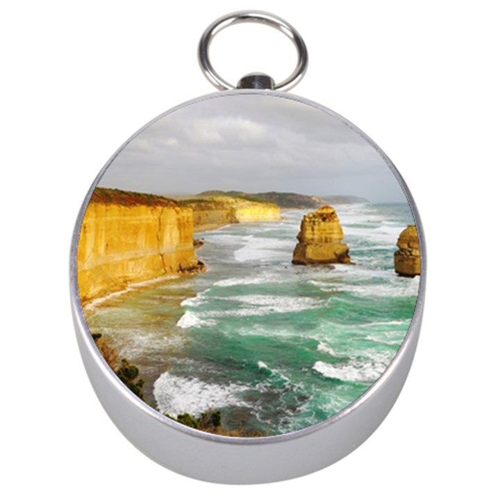 Coastal Landscape Silver Compasses