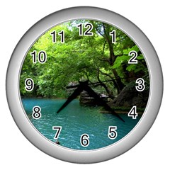 Backgrounds List Of Lake Background Beautiful Waterfalls Nature Wall Clocks (silver)  by Modern2018