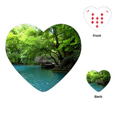 Backgrounds List Of Lake Background Beautiful Waterfalls Nature Playing Cards (heart)  by Modern2018