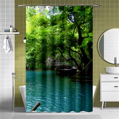 Backgrounds List Of Lake Background Beautiful Waterfalls Nature Shower Curtain 48  X 72  (small)  by Modern2018