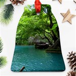 Backgrounds List Of Lake Background Beautiful Waterfalls Nature Ornament (Bell) Front