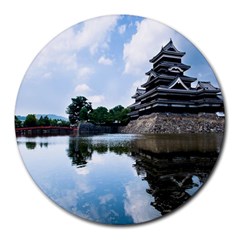 Beautiful Pagoda On Lake Nature Wallpaper Round Mousepads by Modern2018