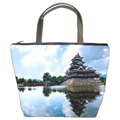 Beautiful Pagoda On Lake Nature Wallpaper Bucket Bags by Modern2018