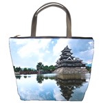 Beautiful Pagoda On Lake Nature Wallpaper Bucket Bags Front