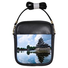 Beautiful Pagoda On Lake Nature Wallpaper Girls Sling Bags by Modern2018