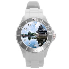 Beautiful Pagoda On Lake Nature Wallpaper Round Plastic Sport Watch (l) by Modern2018