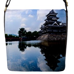 Beautiful Pagoda On Lake Nature Wallpaper Flap Messenger Bag (s) by Modern2018