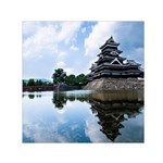 Beautiful Pagoda On Lake Nature Wallpaper Small Satin Scarf (Square) Front