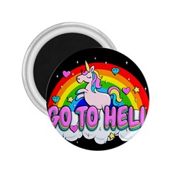 Go To Hell - Unicorn 2 25  Magnets by Valentinaart