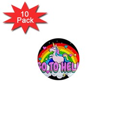 Go To Hell - Unicorn 1  Mini Magnet (10 Pack)  by Valentinaart