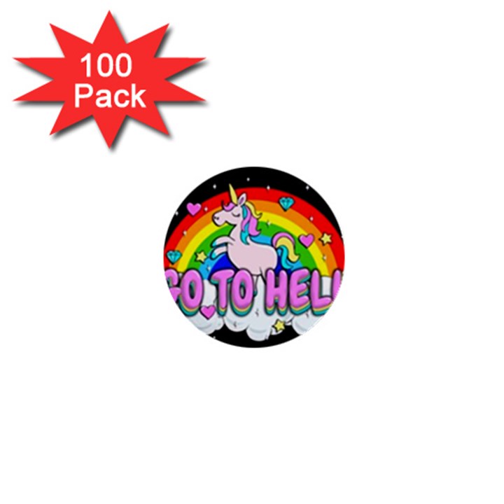 Go to Hell - Unicorn 1  Mini Buttons (100 pack) 