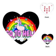 Go To Hell - Unicorn Playing Cards (heart)  by Valentinaart