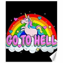 Go To Hell - Unicorn Canvas 20  X 24   by Valentinaart