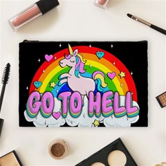 Go To Hell - Unicorn Cosmetic Bag (large)  by Valentinaart