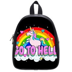 Go To Hell - Unicorn School Bag (small) by Valentinaart