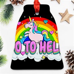 Go To Hell - Unicorn Bell Ornament (two Sides) by Valentinaart