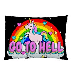 Go To Hell - Unicorn Pillow Case (two Sides) by Valentinaart