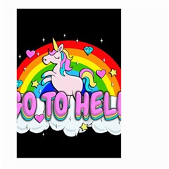 Go To Hell - Unicorn Large Garden Flag (two Sides) by Valentinaart