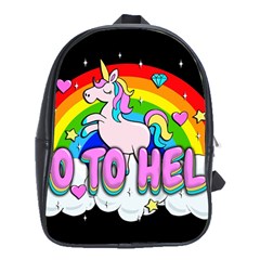 Go To Hell - Unicorn School Bag (xl) by Valentinaart