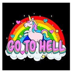 Go To Hell - Unicorn Large Satin Scarf (square) by Valentinaart