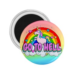 Go To Hell - Unicorn 2 25  Magnets by Valentinaart