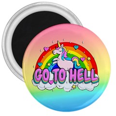 Go To Hell - Unicorn 3  Magnets by Valentinaart